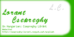lorant csepreghy business card