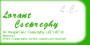 lorant csepreghy business card